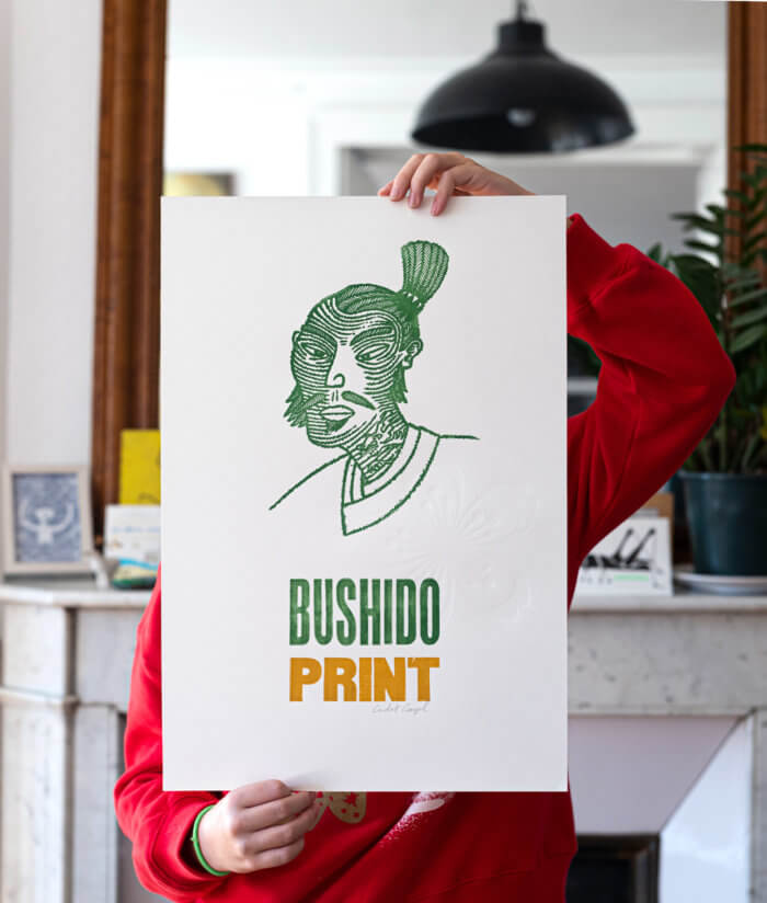 Bushido Print – Linogravure et gaufrage Atelier-Atelier